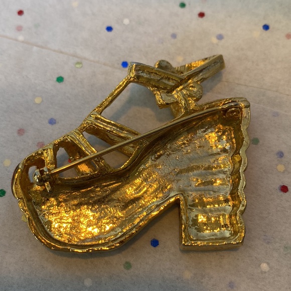 Vintage 70s 80s rainbow rhinestone platform show pin brooch pride lgbtq - Picture 3 of 3